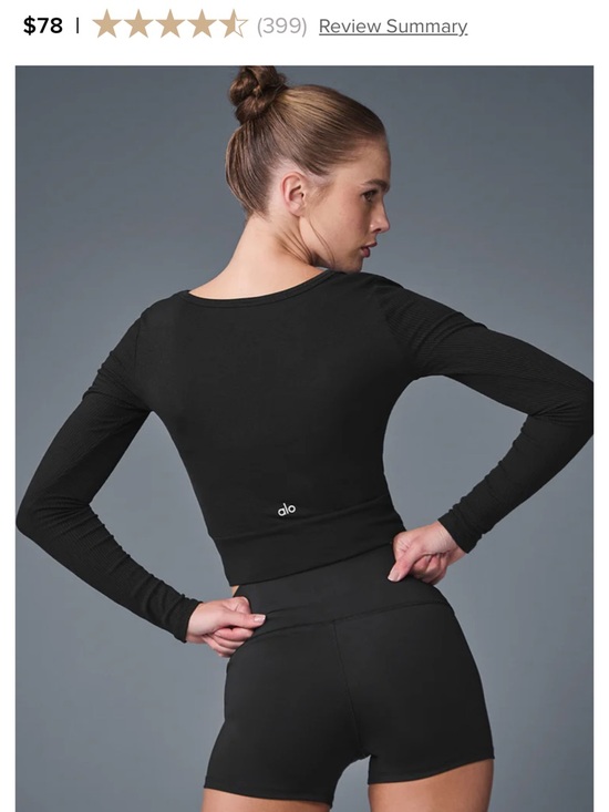 ALO Yoga Tops - ALO Yoga Black Long-Sleeve Crop Top